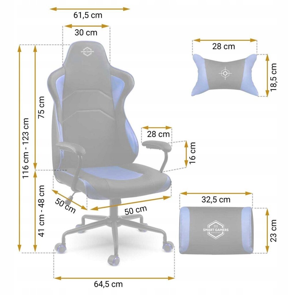 Žaidimų kėdė Sofotel Yasuo, juoda/mėlyna kaina ir informacija | Biuro kėdės | pigu.lt