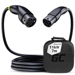 Green Cell Snap Type 2 EV Charging Cable 11 kW 7 m for Tesla Model 3 S X Y, VW ID.3, ID.4, Kia EV6, Hyundai IONIQ 5, Ford Mach-E kaina ir informacija | Elektromobilių įkrovimo stotelės | pigu.lt