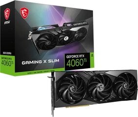 MSI GeForce RTX 4060 Ti Gaming X Slim 8G (V515-059R) kaina ir informacija | Vaizdo plokštės (GPU) | pigu.lt