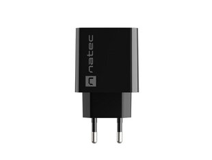 NATEC USB CHARGER RIBERA USB-A+USB-C 20W PD BLACK цена и информация | Зарядные устройства для телефонов | pigu.lt