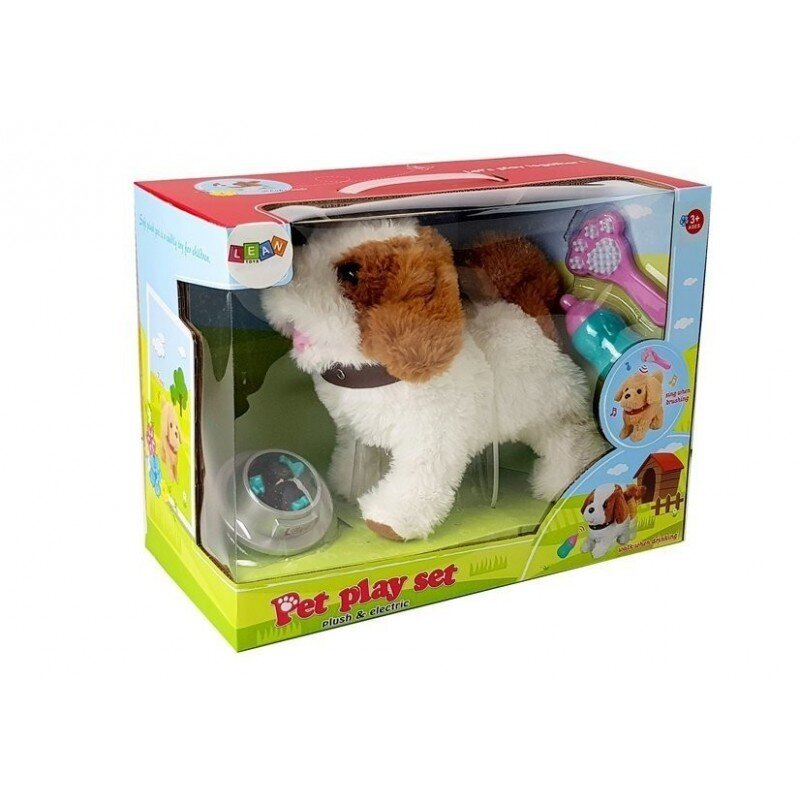 Baterija veikiantis pliušinis šuo Lean Toys kaina ir informacija | Žaislai mergaitėms | pigu.lt
