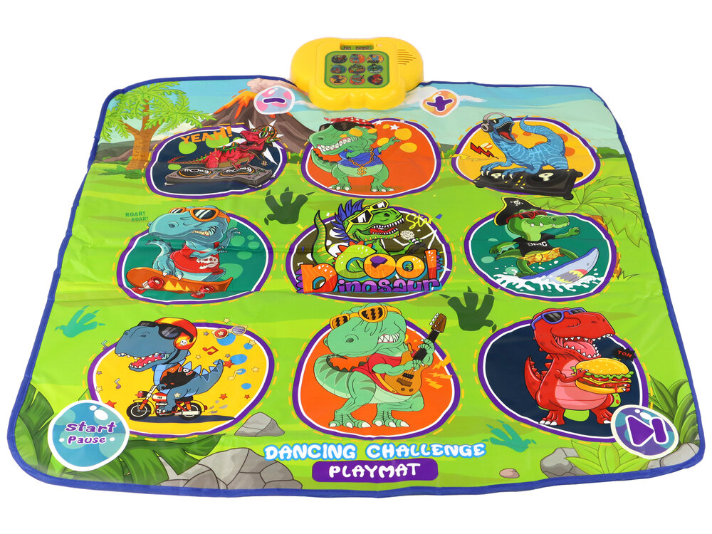 Šokių kilimėlis su dinozauro motyvais Lean Toys, 90cm x 86cm kaina ir informacija | Žaislai berniukams | pigu.lt