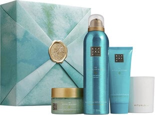 Kūno priežiūros rinkinys Rituals The Ritual of Karma Body Care Gift Set Medium: dušo žėlė, 200 ml + kūno šveitiklis, 125 g + kūno kremas, 100 ml + kvepianti žvakė, 140 g kaina ir informacija | Dušo želė, aliejai | pigu.lt