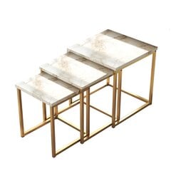 Диванный стол Asir, 40x41,8x40см, бело-золотой/золотой цвет цена и информация | Журнальные столики | pigu.lt