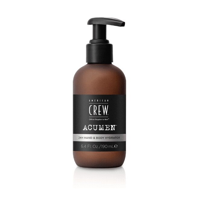 Drėkinamasis rankų ir kūno kremas vyrams American Crew Acumen 24H Hand & Body Hydrator, 190 ml kaina ir informacija | Kūno kremai, losjonai | pigu.lt