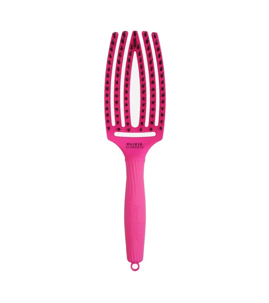 Plaukų šepetys Olivia Garden Fingerbrush Combo Medium Pink, 1 vnt цена и информация | Šepečiai, šukos, žirklės | pigu.lt