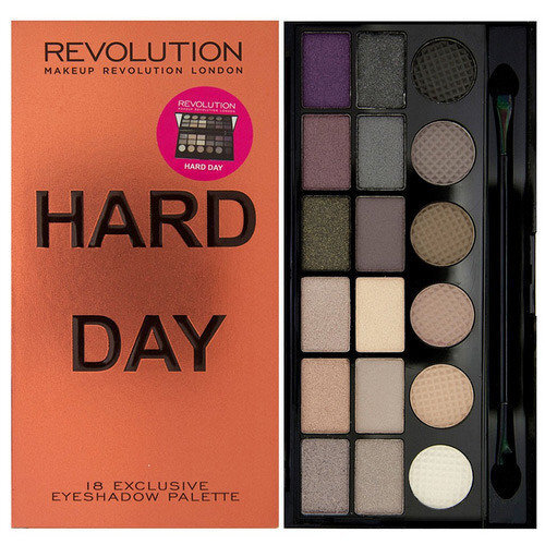 Akių šešėlių paletė Makeup Revolution London Hard Day 13 g цена и информация | Akių šešėliai, pieštukai, blakstienų tušai, serumai | pigu.lt