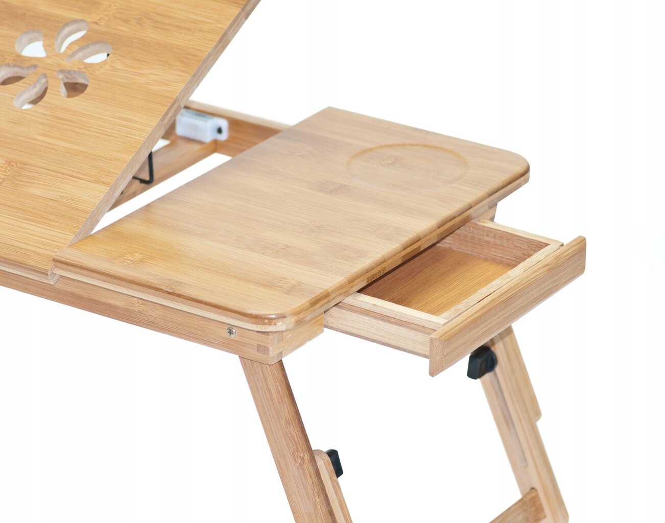 Nešiojamojo kompiuterio staliukas Gotel, 34x54x28 cm, rudas kaina ir informacija | Kompiuteriniai, rašomieji stalai | pigu.lt