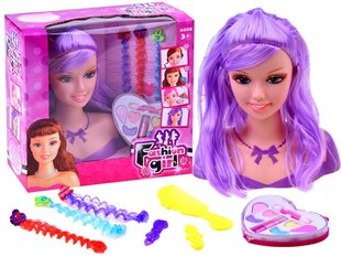 Lėlės biustas šukuosenoms kurti su priedais kaina ir informacija | Žaislai mergaitėms | pigu.lt