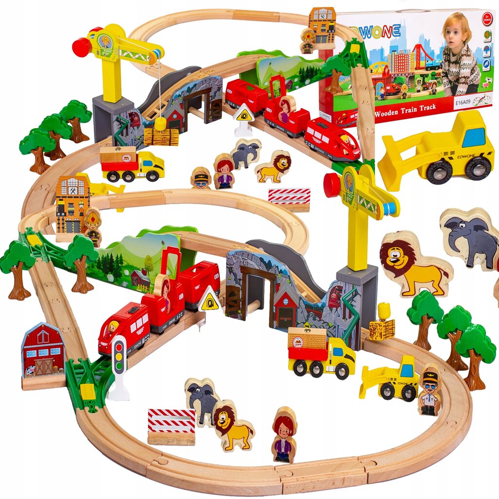Medinis traukinys su trasa Kinderplay kaina ir informacija | Žaislai berniukams | pigu.lt