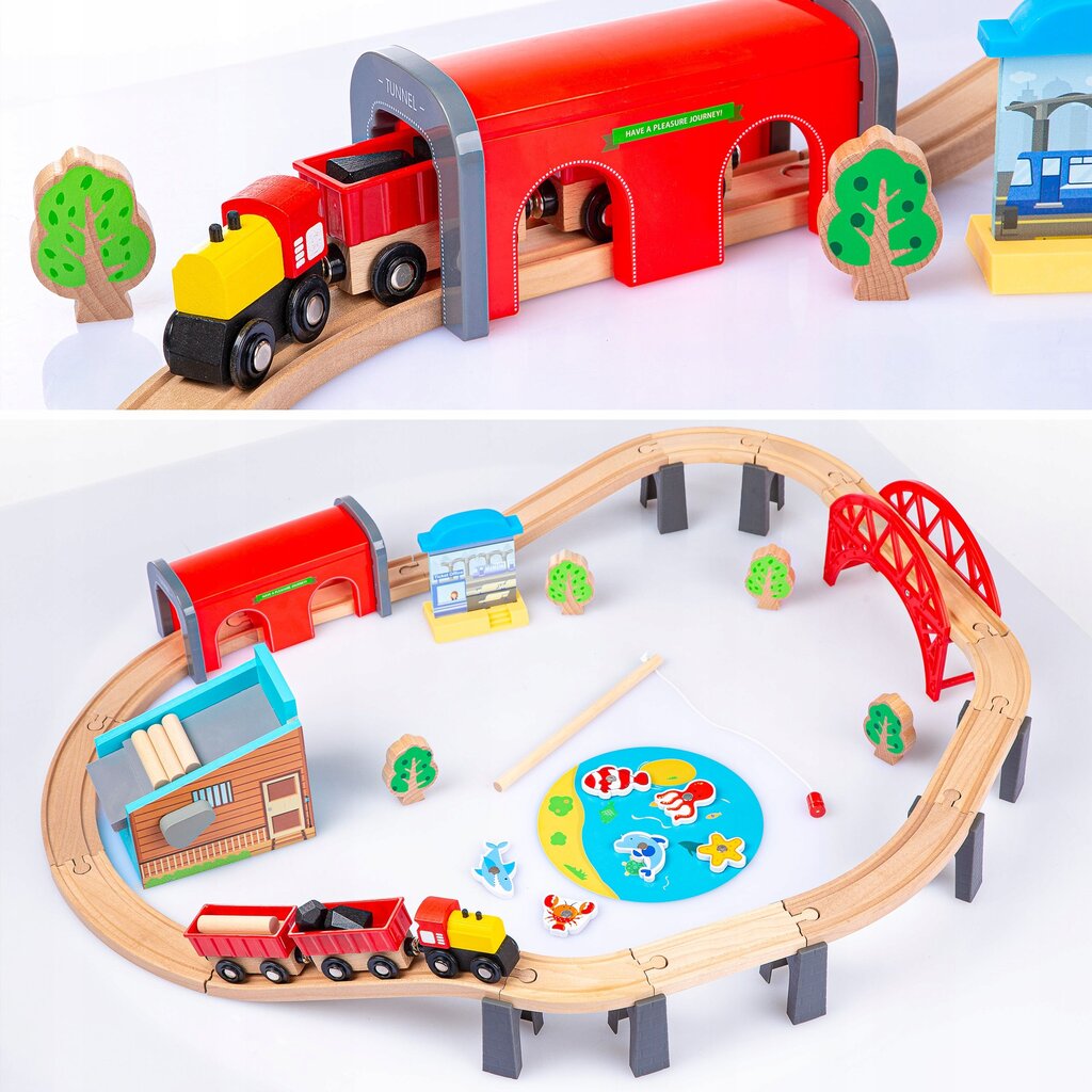 Medinis traukinys su trasa Kinderplay GS6151 kaina ir informacija | Žaislai berniukams | pigu.lt