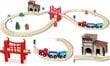 Medinis traukinys su trasa ir pastatais kaina ir informacija | Žaislai berniukams | pigu.lt