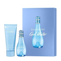 Rinkinys Davidoff Cool Water moterims: tualetinis vanduo EDT, 30 ml + kūno losjonas, 75 ml цена и информация | Кремы, лосьоны для тела | pigu.lt