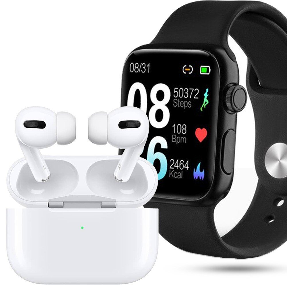 Watch 8 DM01 Black + Earphones White kaina ir informacija | Išmanieji laikrodžiai (smartwatch) | pigu.lt