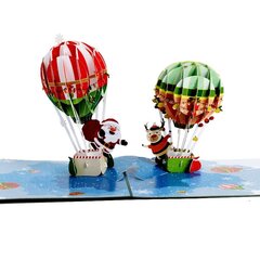 Рождественская 3D-открытка  Happy Gifters Santa's Balloon 15x15 см цена и информация | Конверты, открытки | pigu.lt