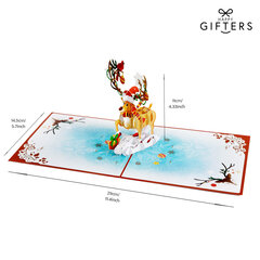 Рождественская 3D открытка Happy Gifters Christmas Reindeer 15x15 см цена и информация | Конверты, открытки | pigu.lt