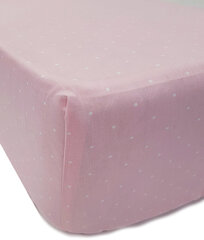 Детская хлопковая простынь на резинке Ranforce, Pink,120x60x10 см цена и информация | Простыни | pigu.lt