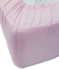 Детская хлопковая простынь на резинке Ranforce Pink,160x80x20 см цена и информация | Простыни | pigu.lt