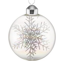 Елочные игрушки Winteria Glass bauble Snowflake, 8 см, 3 шт. цена и информация | Рождественские украшения | pigu.lt