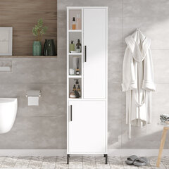 Шкаф Asir, 45x173,6x35,5см, белый цена и информация | Шкафчики для ванной | pigu.lt