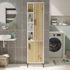 Шкаф Asir, 45x173,6x35,5см, бежевый/белый цена и информация | Шкафчики для ванной | pigu.lt