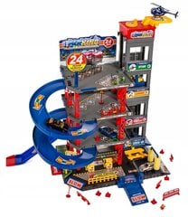Žaislinių mašinėlių garažas su mašinėlėmis ir sraigtasparniu цена и информация | Игрушки для мальчиков | pigu.lt
