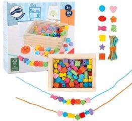 Dėžutė su siūlų karoliukais Small Foot цена и информация | Развивающие игрушки | pigu.lt