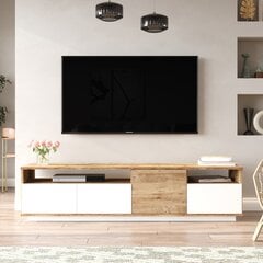 TV stovas Asir, 180x44,6x44,5cm, baltas/smėlio spalvos kaina ir informacija | TV staliukai | pigu.lt