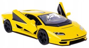 Žaislinis automobilis KinSmart, Lamborghini Countach LPI 800-4, geltonas kaina ir informacija | Žaislai berniukams | pigu.lt