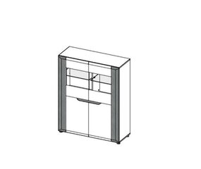 Indauja Liveo Brando B4, su led apšvietimu, balta/pilka цена и информация | Витрины, серванты | pigu.lt