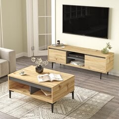 Комплект мебели для гостиной Asir, 140x48,1x35,5см, 90x40,6x60см, цвет бежевый/серый цена и информация | Тумбы под телевизор | pigu.lt