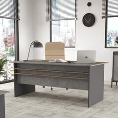 Rašomasis stalas Asir, 180x75x89,5cm, rudas/pilkas kaina ir informacija | Kompiuteriniai, rašomieji stalai | pigu.lt