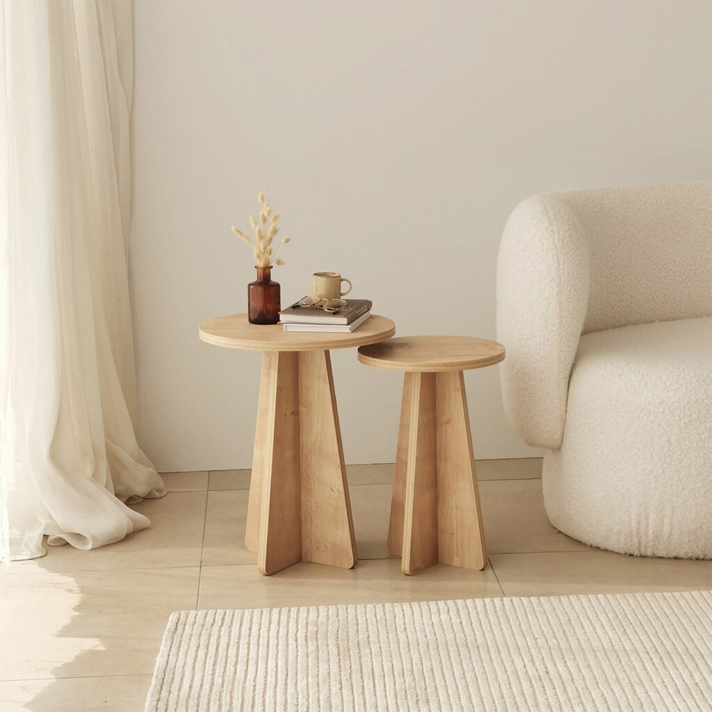 Kavos staliukas Asir, 40x50x40cm, smėlio spalvos цена и информация | Kavos staliukai | pigu.lt