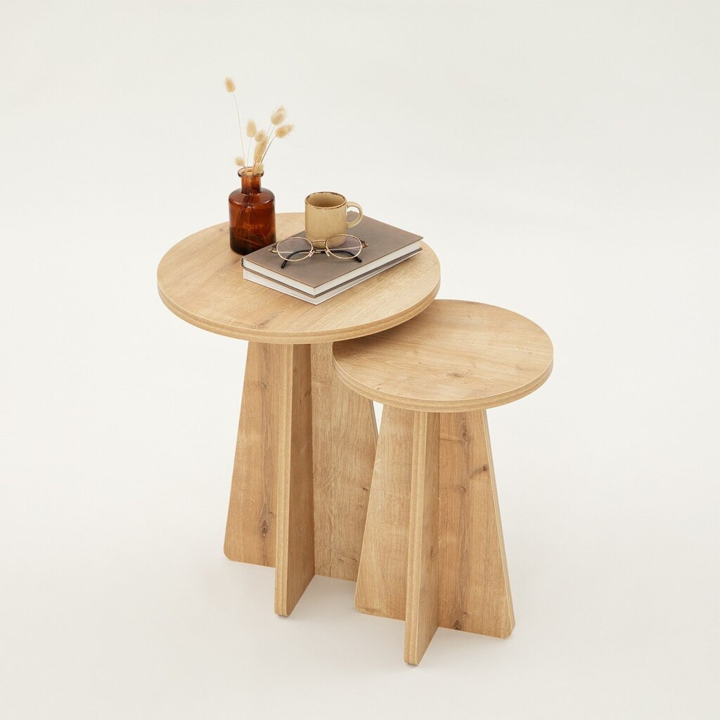 Kavos staliukas Asir, 40x50x40cm, smėlio spalvos цена и информация | Kavos staliukai | pigu.lt