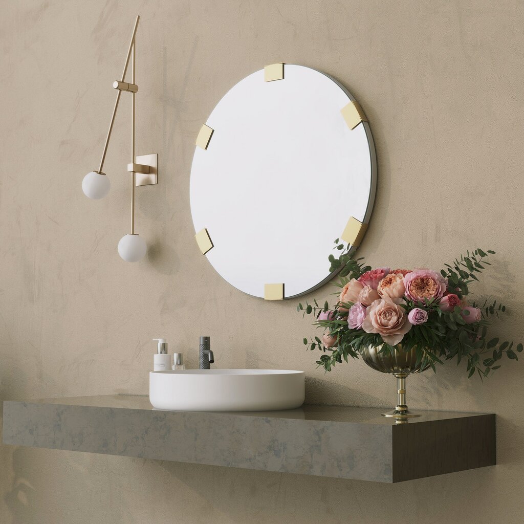 Veidrodis Asir, 60x0,18cm, sidabrinis kaina ir informacija | Vonios veidrodžiai | pigu.lt