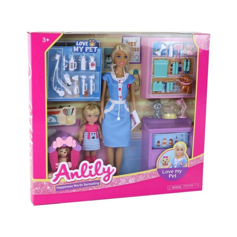 Lėlių veterinarijos klinikos rinkinys Anlily Love My Pet Lean Toys, 32 d. kaina ir informacija | Žaislai mergaitėms | pigu.lt