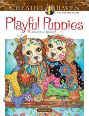 Creative Haven Playful Puppies Coloring Book (working title) kaina ir informacija | Knygos apie sveiką gyvenseną ir mitybą | pigu.lt