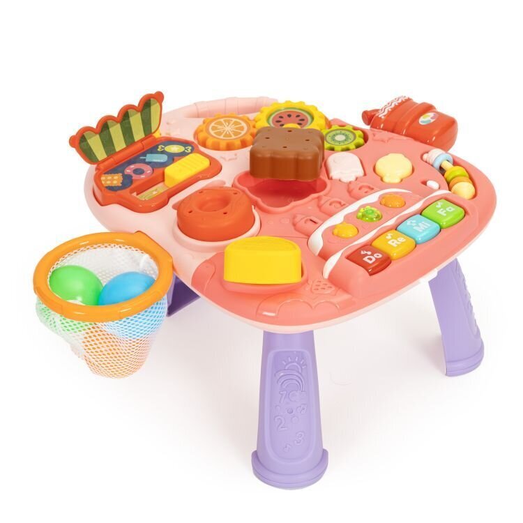 Interaktyvus stumdukas ir edukacinis stalas 2in1 Huanger HE0815, raudonas kaina ir informacija | Žaislai kūdikiams | pigu.lt