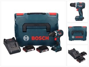 Профессиональная аккумуляторная дрель Bosch GSR 18V-90 C 18 В 64 Нм бесщеточная + 2х аккумулятора 2,0 Ач + зарядный блок + L-Boxx цена и информация | Шуруповерты, дрели | pigu.lt