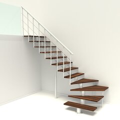 Модульная лестница Comfort Top Turn Minka, серебристая / Орех цена и информация | Лестницы | pigu.lt