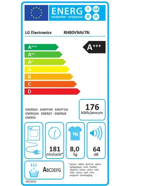 LG RH80V9AV7N цена и информация | Džiovyklės | pigu.lt