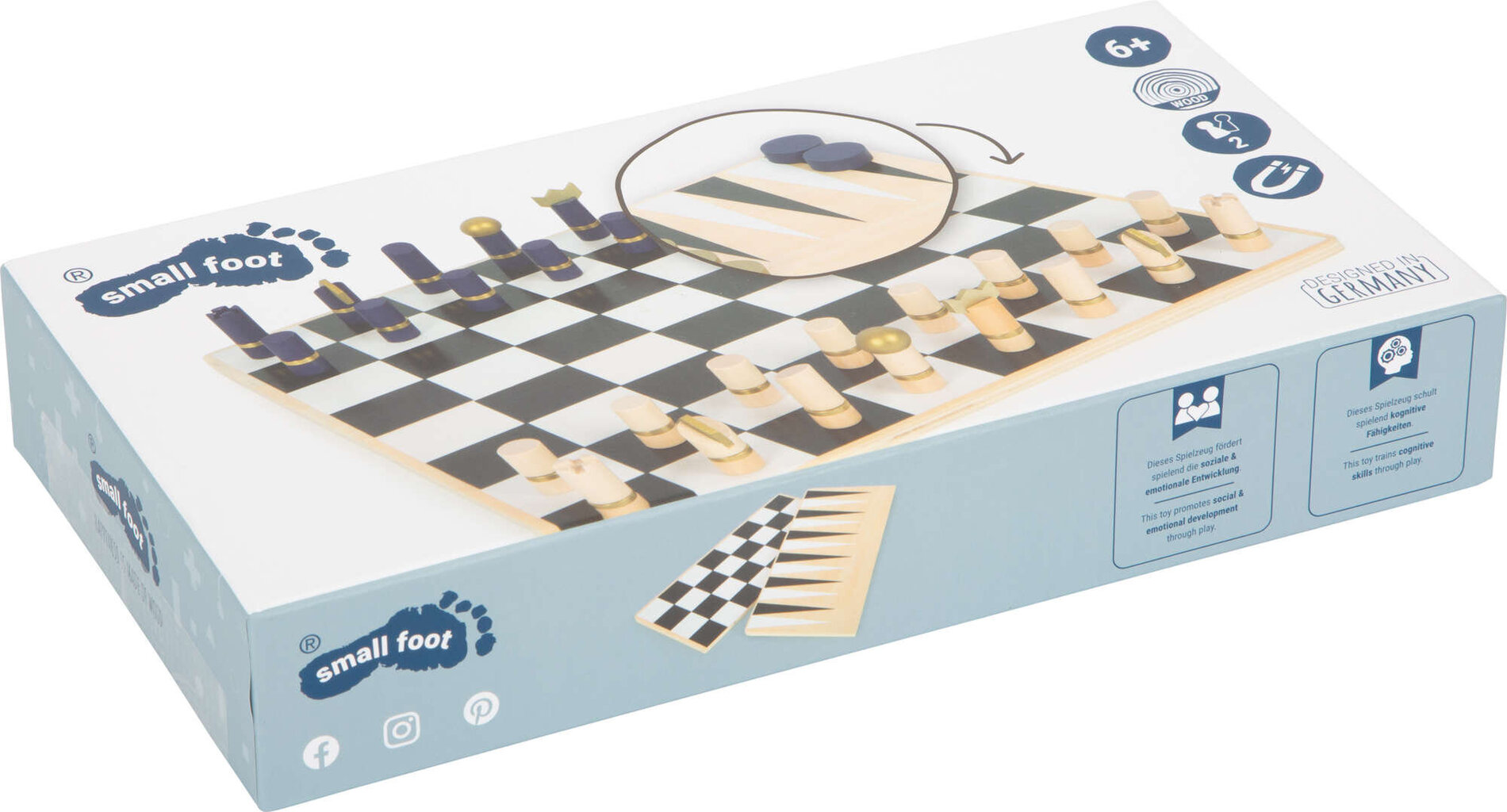 Medinių stalo žaidimų rinkinys 3in1 Small Foot kaina ir informacija | Stalo žaidimai, galvosūkiai | pigu.lt