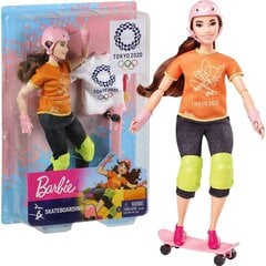 Lėlė Barbie Olimpinės riedlentės Tokijas 2020 цена и информация | Игрушки для девочек | pigu.lt