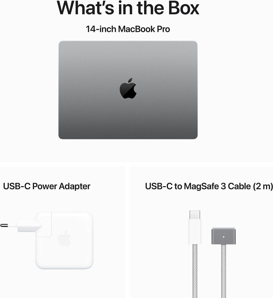 MacBook Pro 14" Apple M3 8C CPU, 10C GPU/8GB/512GB SSD/Silver/RUS - MR7J3RU/A kaina ir informacija | Nešiojami kompiuteriai | pigu.lt