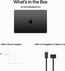 MacBook Pro 14” Apple M3 Pro chip with 12‑core CPU and 18‑core GPU/18GB/1TB SSD - Space Black/INT цена и информация | Ноутбуки | pigu.lt