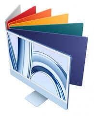 iMac 24” 4.5K Retina, Apple M3 8C CPU, 8C GPU/8GB/256GB SSD/Silver/RUS - MQR93RU/A kaina ir informacija | Stacionarūs kompiuteriai | pigu.lt