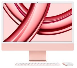 iMac 24" 4.5K Retina, Apple M3 8C CPU, 10C GPU/8GB/256GB SSD/Pink/SWE цена и информация | Стационарные компьютеры | pigu.lt