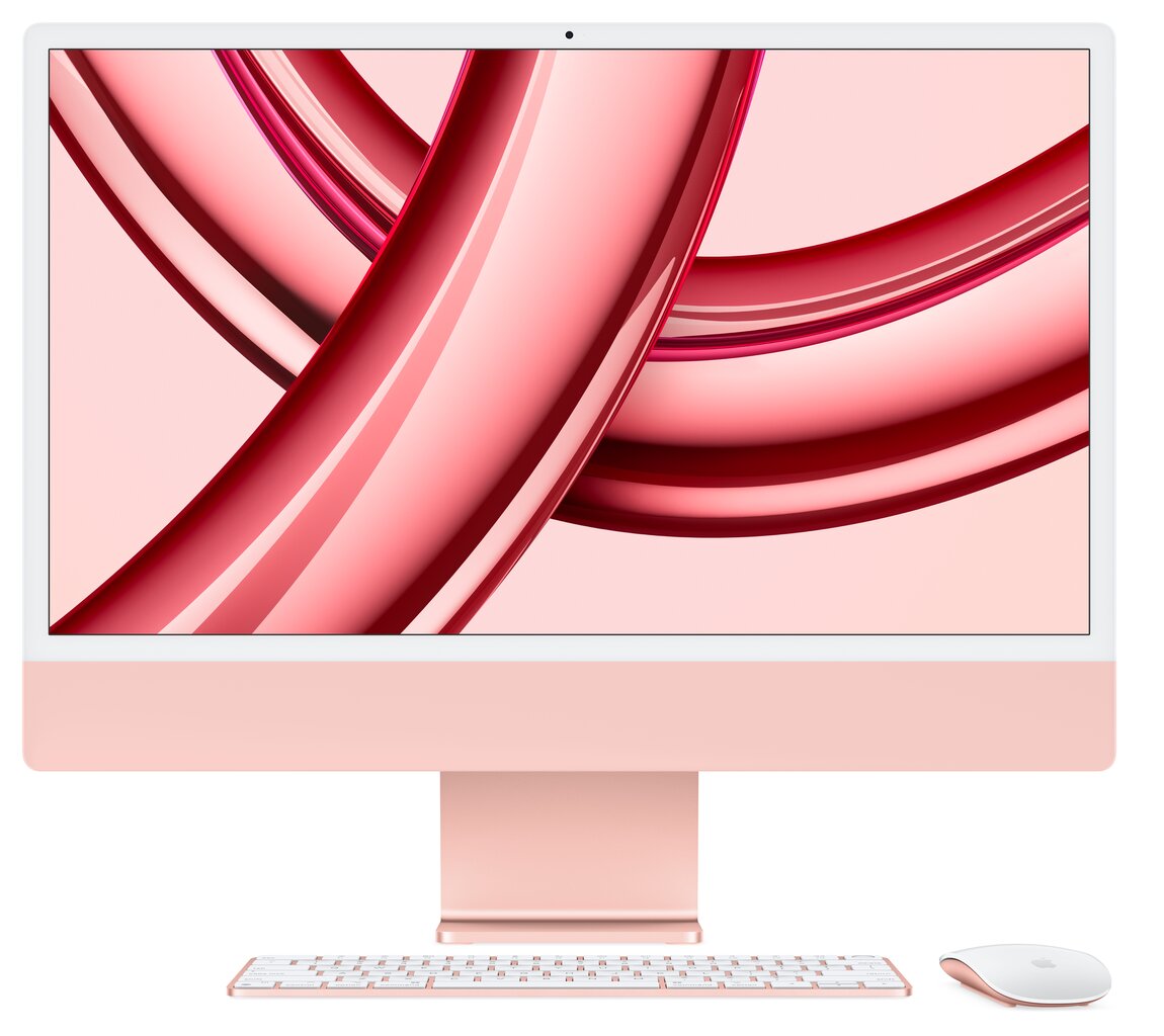 iMac 24” 4.5K Retina, Apple M3 8C CPU, 10C GPU/8GB/512GB SSD/Pink/SWE - MQRU3KS/A цена и информация | Stacionarūs kompiuteriai | pigu.lt