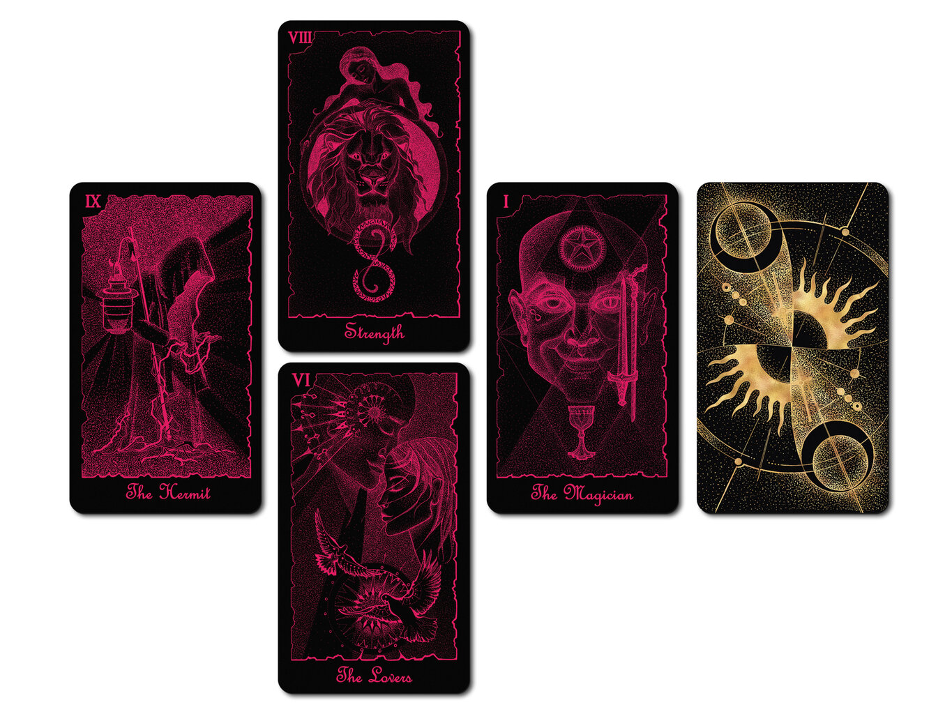 Taro kortos Mystical Universe Tarot Pink Black kaina ir informacija | Ezoterika | pigu.lt
