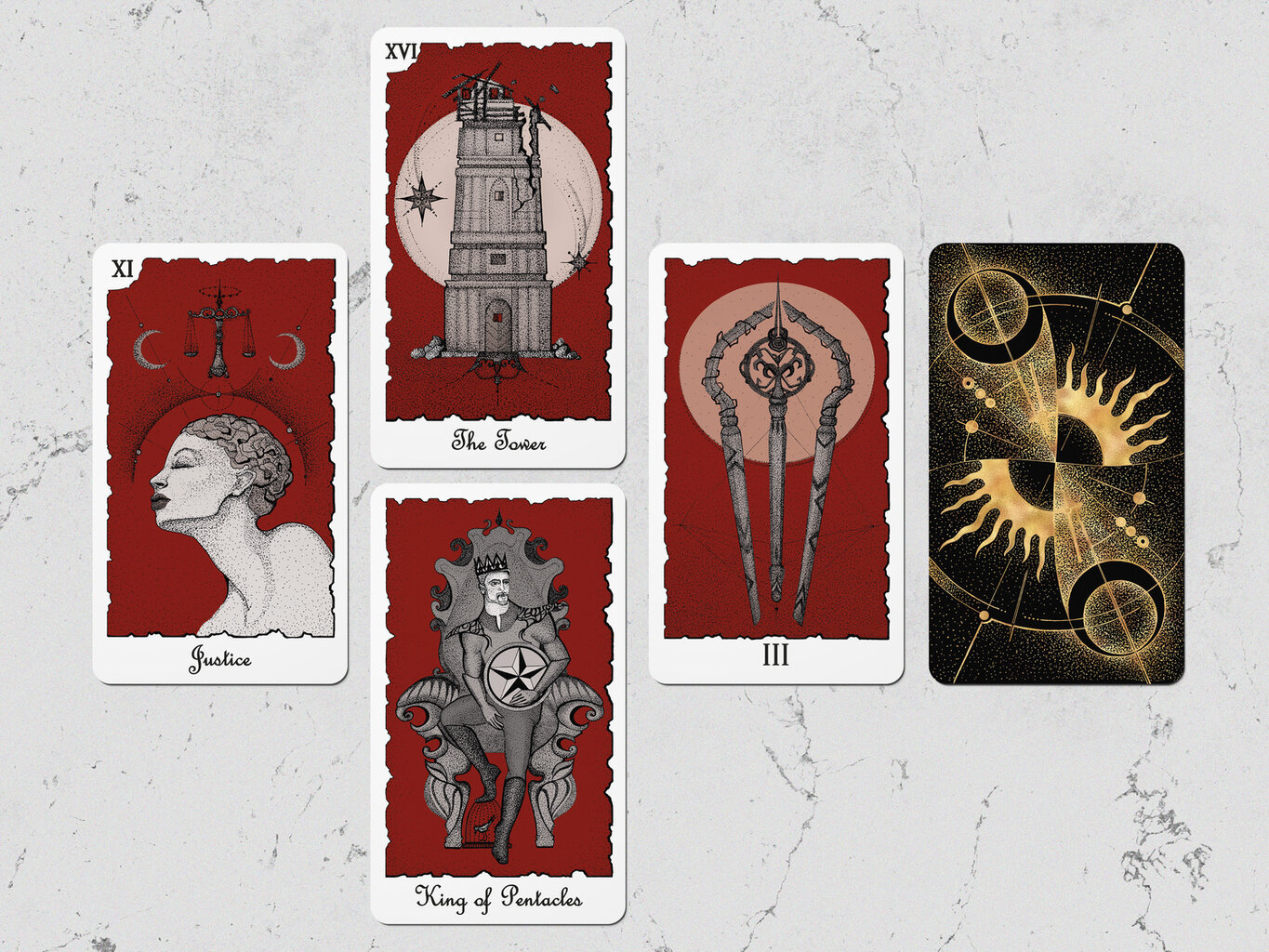 Карты Таро Mystical Universe Tarot Red Gray цена | pigu.lt